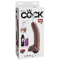 Фаллоимитатор-реалистик King Cock Squirting с мошонкой коричневый, 23 см