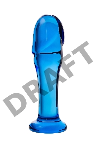Анальный фаллоимитатор Sexus Glass, стекло, синий, 13 см