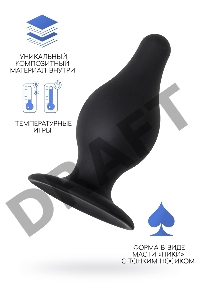 Анальная втулка Erotist Spade M, сайлекспан, чёрный, 10 см