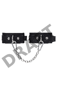 Оковы мини Pecado BDSM, со скруглёнными углами, натуральная кожа, чёрные