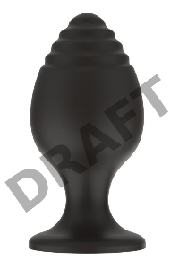 Пробка анальная Силиконовая черная M (7.2*3.5cm) 3303-02