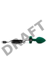 Зеленая анальная вибровтулка с кристаллом Vibrating Jewel Plug M/L - 10,5 см.