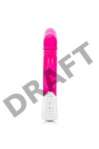Пульсирующий розовый вибромассажер с двумя виброэлементами G-Spot Thrusting Rabbit