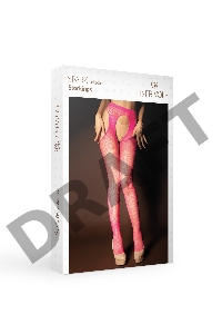 Розовые колготки с вырезами искрящиеся стразами в сетку (Spark) (S/XL)