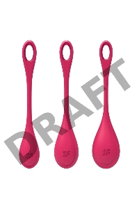 Набор вагинальных шариков Satisfyer YONI, силикон, красный, Ø 2 см.