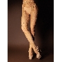Бежевые колготки с вырезами искрящиеся стразами в сетку (Spark) (S/XL)