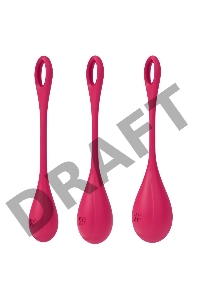 Набор вагинальных шариков Satisfyer YONI, силикон, красный, Ø 2 см.