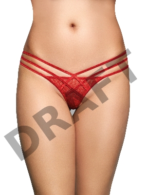 Стринги с геометрическим узором SoftLine Collection, красный, M/L