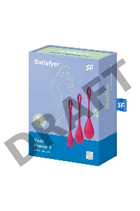 Набор вагинальных шариков Satisfyer YONI, силикон, красный, Ø 2 см.