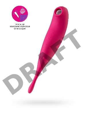 Вакуум-волновой бесконтактный стимулятор клитора Satisfyer Twirling Pro, силикон, красный