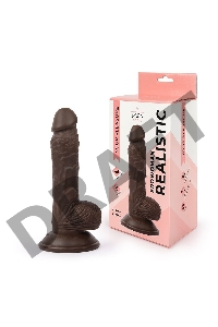 Коричневый реалистичный фаллоимитатор Erowoman на присоске - 18 см.