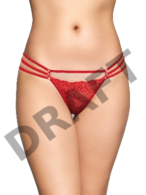 Стринги со стразами SoftLine Collection, красный, M/L