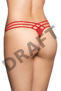 Стринги со стразами SoftLine Collection, красный, M/L