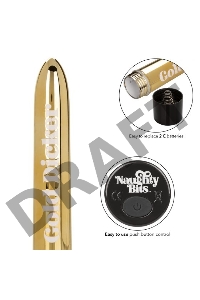 Золотистый классический вибратор Naughty Bits Gold Dicker Personal Vibrator - 19 см.