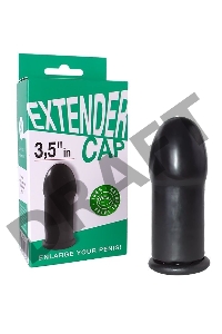 Чёрный латексный удлинитель пениса 3.5 in