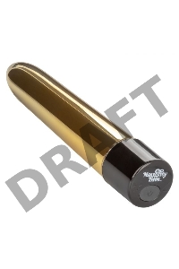 Золотистый классический вибратор Naughty Bits Gold Dicker Personal Vibrator - 19 см.