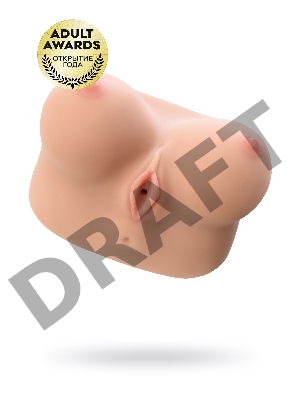 Мастурбатор реалистичный KOKOS Juliana Breast с вибрацией и ротацией, TPR, бежевый, 20 см