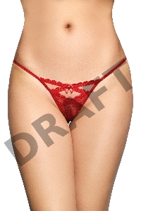 Стринги из сетки в горошек SoftLine Collection, красный, M/L