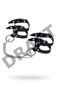 Оковы однослоиные из двух ремешков Pecado BDSM, натуральная кожа, черные