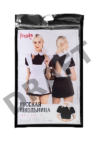 Верхняя часть костюма «Русская школьница», Pecado BDSM, топ, банты, коричнево-белый, 42