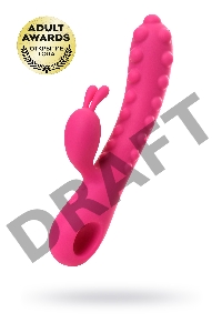 Вибратор с клиторальным стимулятором KOKOS SMON, силикон, розовый, 23 см