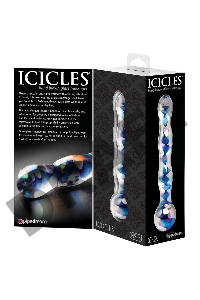 Стеклянный стимулятор Icicles No. 8 - Clear/Blue