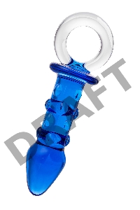 Анальная втулка Sexus Glass, стекло, синяя, 16 см, Ø 3,5 см