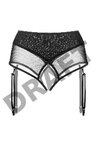 Эротические трусики-пояс для чулок Waname Pliability с высокой посадкой черные (46-48)
