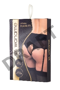 Эротические трусики-пояс для чулок Waname Pliability с высокой посадкой черные (46-48)