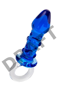 Анальная втулка Sexus Glass, стекло, синяя, 16 см, Ø 3,5 см