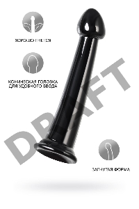 Нереалистичный фаллоимитатор Jelly Dildo M Toyfa Basic, TPE, черный, 18 см