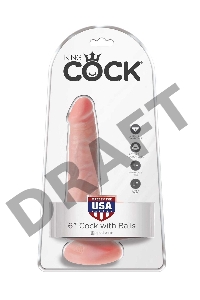 King Cock Фаллоимитатор-реалистик с яичками 6 телесный