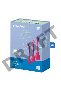 Набор вагинальных шариков Satisfyer YONI, силикон, красный, Ø 2 см.