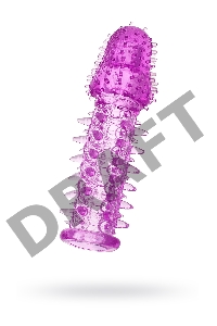 Насадка на пенис с ворсинками TOYFA, TPE, фиолетовая, 13,5 см