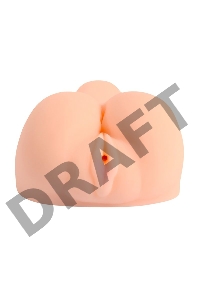 Вибромастурбатор реалистичный вагина+анус, XISE, TPR, телесный, 17 см.