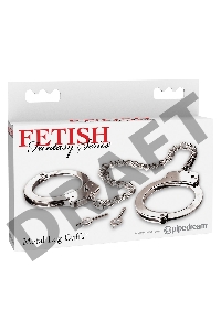 Фиксация для ног с длинной цепочкой Metal Leg Cuffs - Silver
