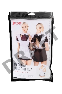 Нижняя часть костюма «Русская школьница», Pecado BDSM, юбка, фартук, коричнево-белый, 40-42