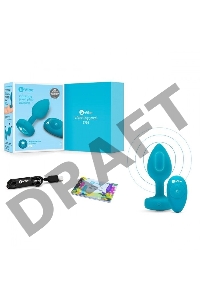 Бирюзовая анальная вибровтулка с кристаллом Vibrating Jewel Plug S/M - 10 см.