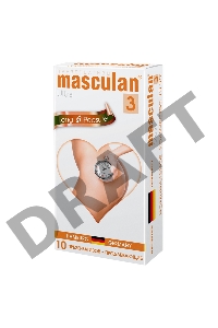 Презервативы Masculan Ultra 3,  10 шт.  Кольца и пупырышки с анестетиком (Long Pleasure)   ШТ