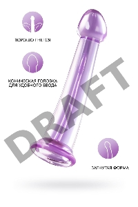 Нереалистичный фаллоимитатор Jelly Dildo M Toyfa Basic, TPE, фиолетовый, 18 см