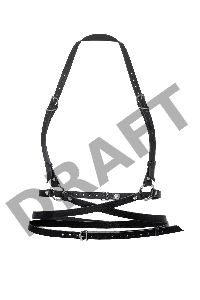 Портупея Pecado BDSM, Осанка, натуральная кожа, чёрная