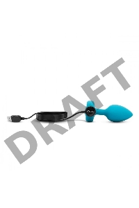 Бирюзовая анальная вибровтулка с кристаллом Vibrating Jewel Plug S/M - 10 см.