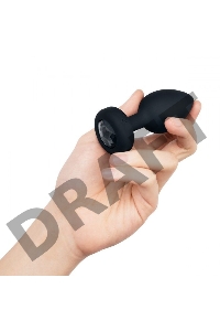 Черная анальная вибровтулка с кристаллом Vibrating Jewel Plug M/L - 10,5 см.