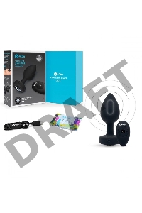 Черная анальная вибровтулка с кристаллом Vibrating Jewel Plug M/L - 10,5 см.