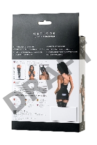 Платье с чокером Glossy Ivy из материала Wetlook, черное, S