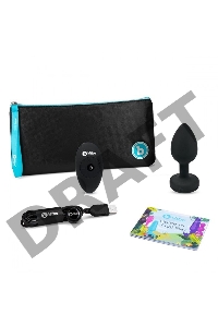 Черная анальная вибровтулка с кристаллом Vibrating Jewel Plug M/L - 10,5 см.