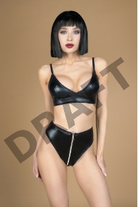 Комплект лиф и трусики с функциональной молнией из материала wet look(My Shadow) (L/XL)