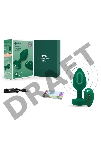 Зеленая анальная вибровтулка с кристаллом Vibrating Jewel Plug M/L - 10,5 см.