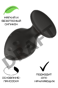 Пробка анальная Силиконовая черная M (7.2*3.5cm) 3304-02