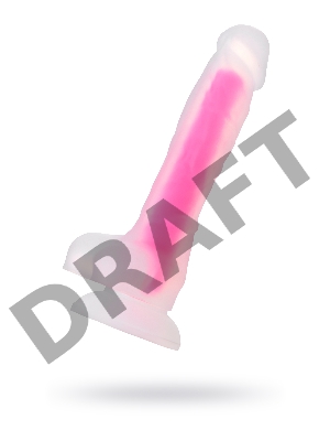 Фаллоимитатор Eromantica НЕ-ОН, светящийся в темноте, силикон, прозрачный, 20 см